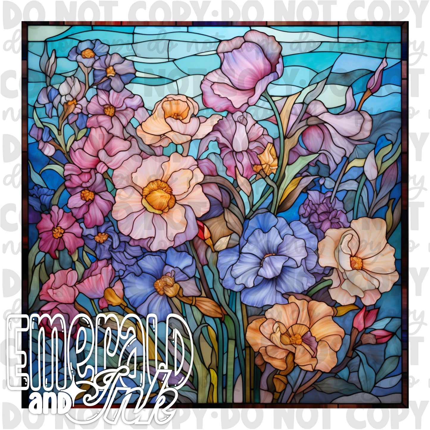 Beautiful Bouquet Stained Glass DIGITAL