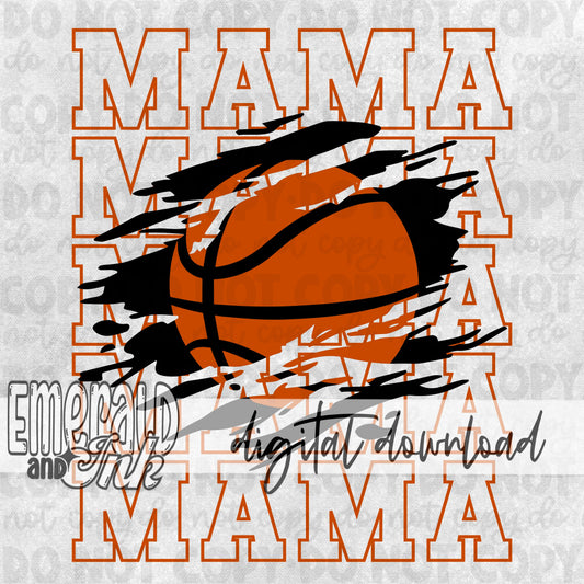Mama Stacked Basketball (Orange) - DIGITAL Download