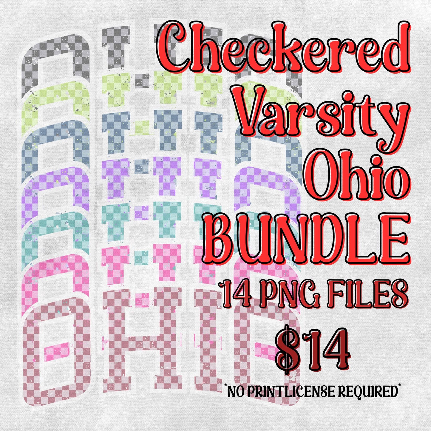 Checkered Varsity OHIO Bundle - Digital Downloads