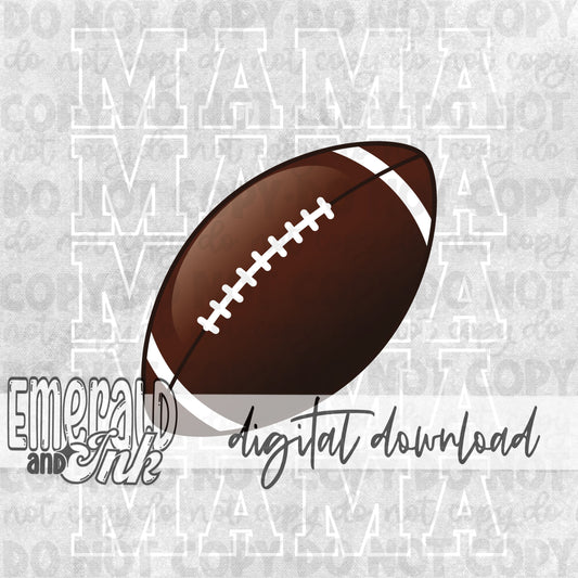 Mama Stacked Football (White) - DIGITAL Download