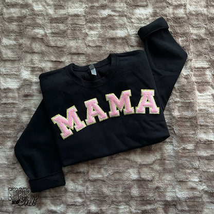 MAMA Pink Chenille Letter Patches - 302°