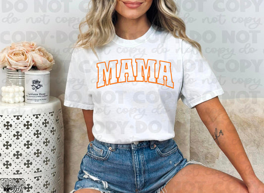 Mama orange - puff screen print transfer 350°