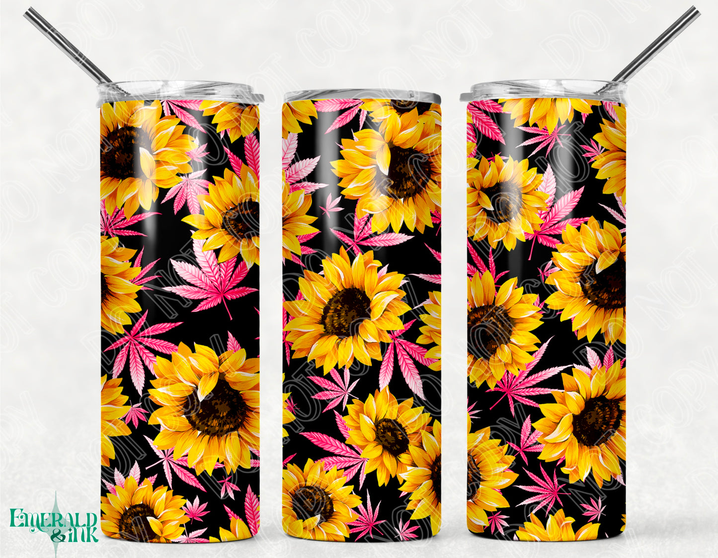 Sunflowers and weeds - 20oz Tumbler Sublimation Transfer