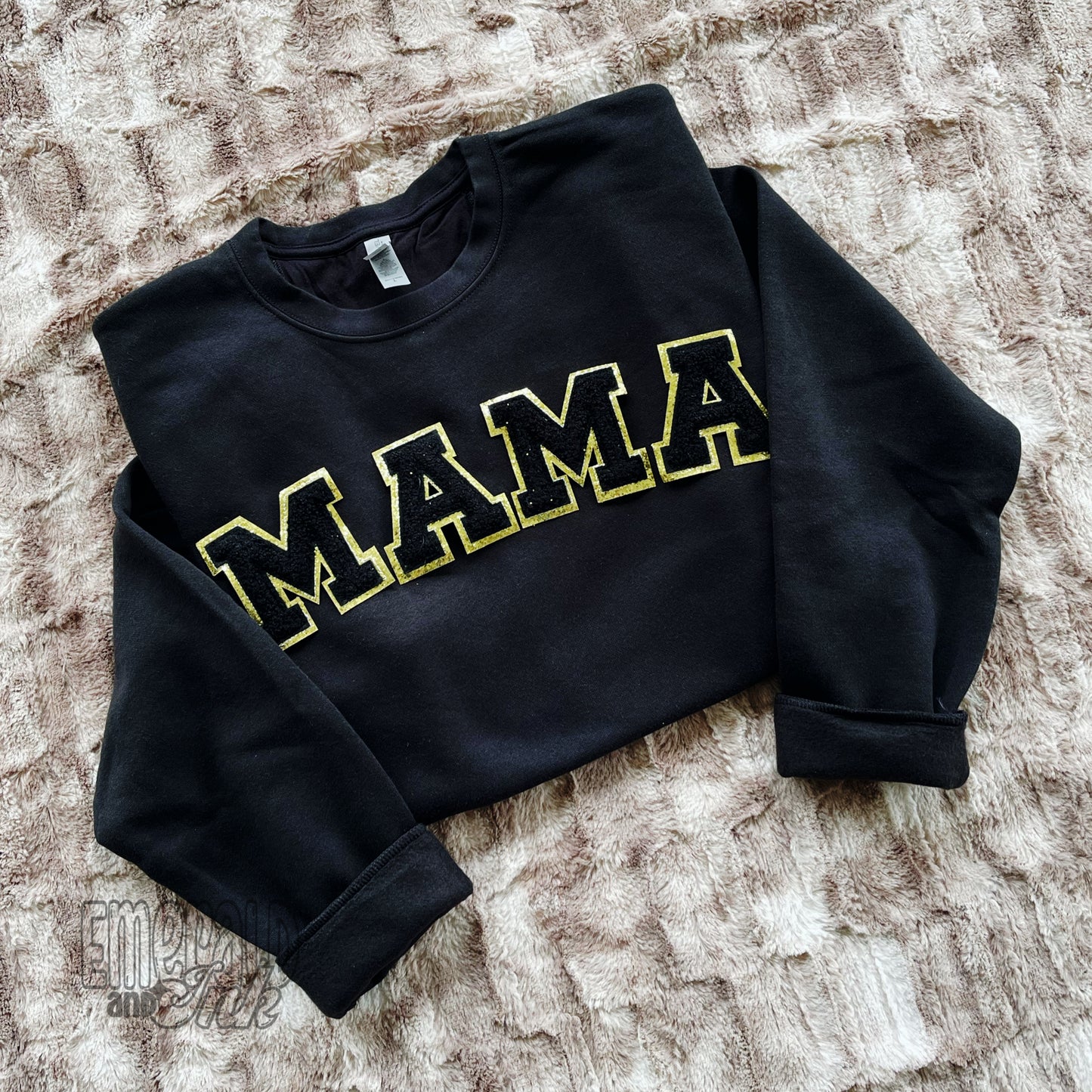 MAMA Black Chenille Letter Patches - 302°