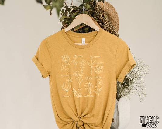Wild Flowers - screen print transfer
