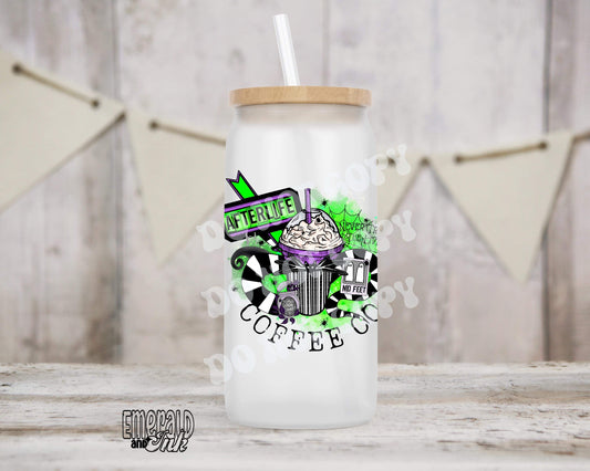 Afterlife coffee co - Mug/glass can Size Sublimation Transfer