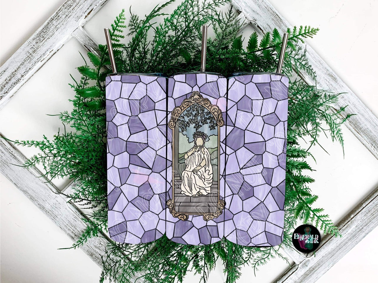 Lady Stained Glass - 20oz Tumbler Sublimation Transfer