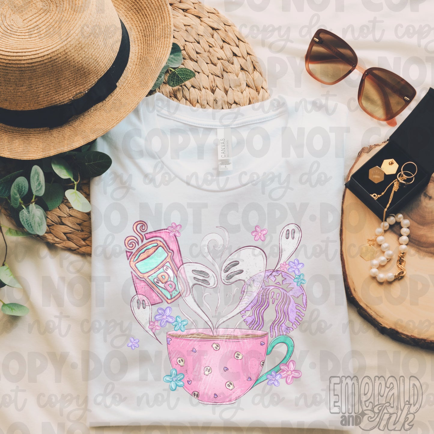 Ghostly coffee - Adult Size Sublimation Transfer