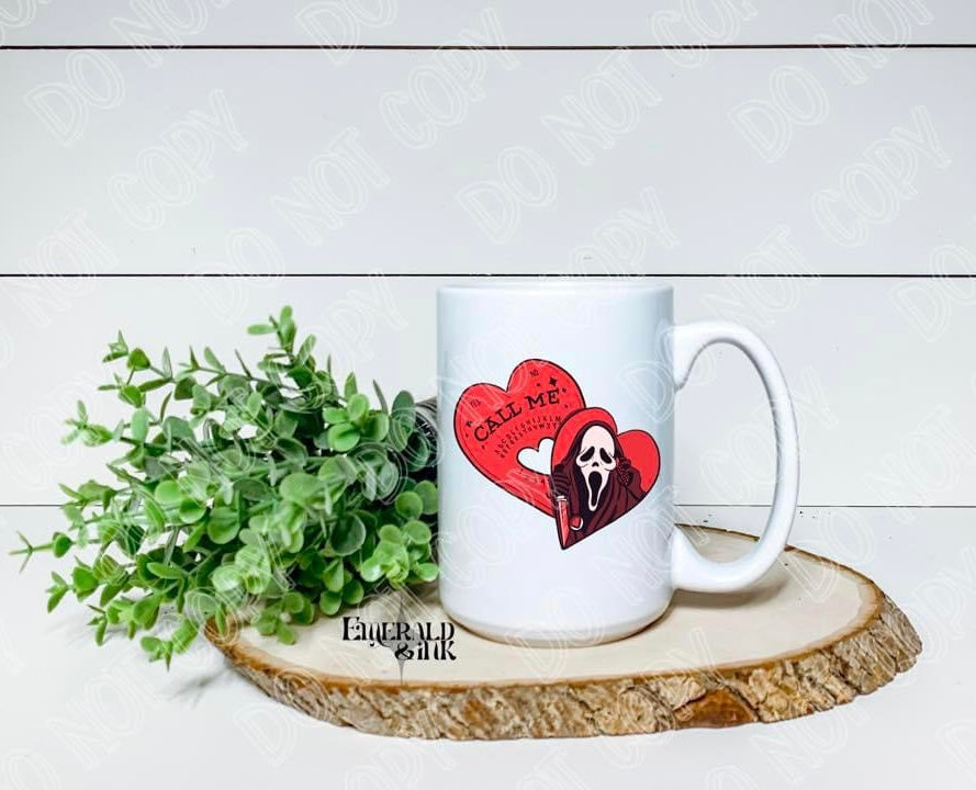 Call me red - Mug/ Glass Can Size Sublimation Transfer