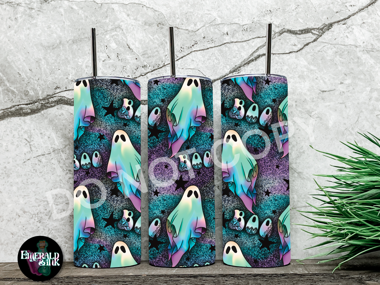 Holo Boo Ghosts - 20oz Tumbler Sublimation Transfer