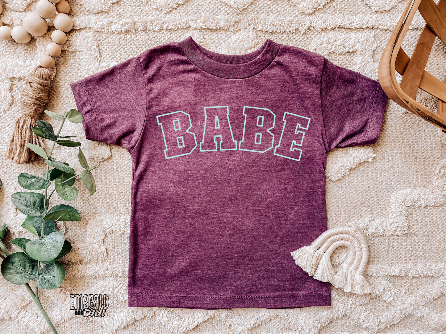 Babe Lavender Outline (9”)- puff screen print transfer 350°