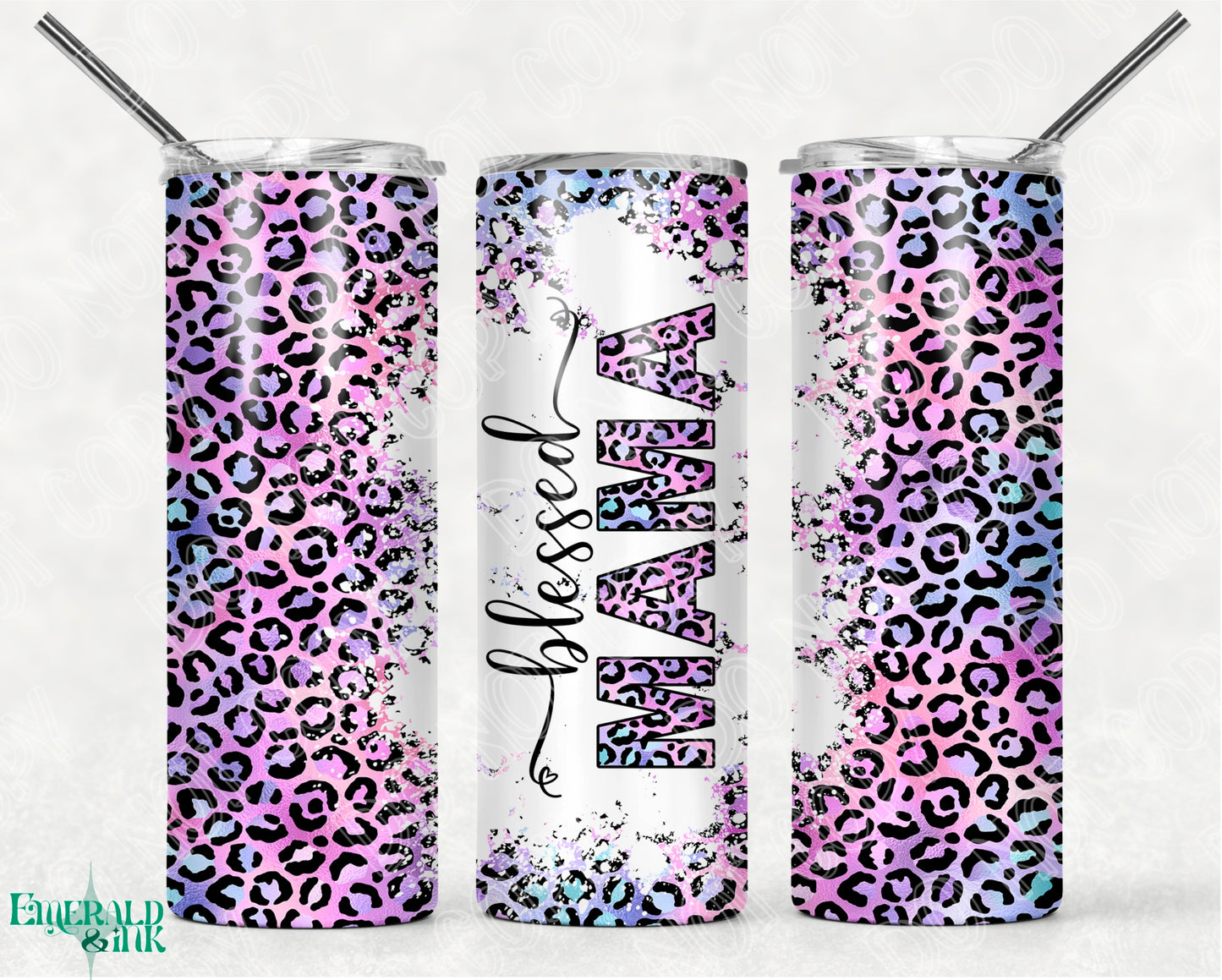 Leopard blessed mama  - 20oz Tumbler Sublimation Transfer