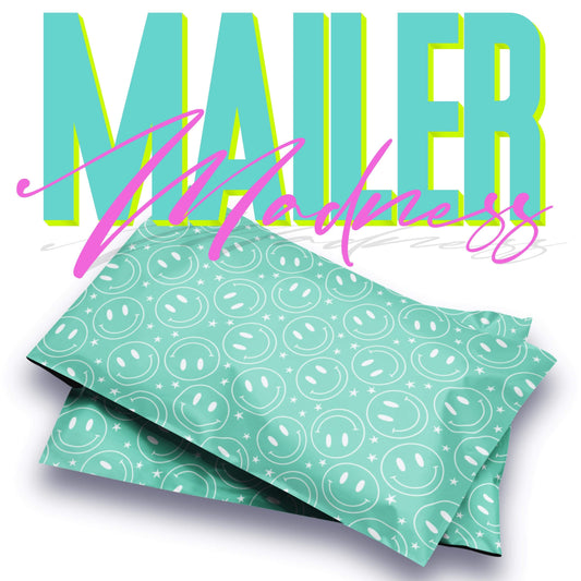 Emerald Happy Face Polymailer - 10"x13" 100 pack