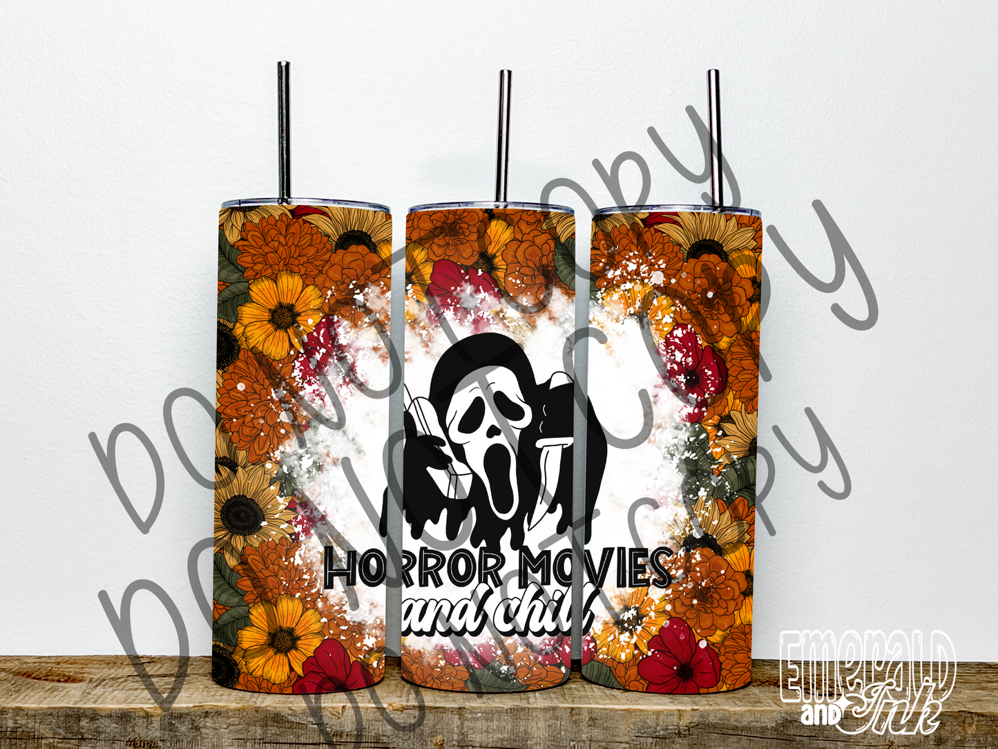 Horror movies and chill - 20oz Tumbler Sublimation Transfer